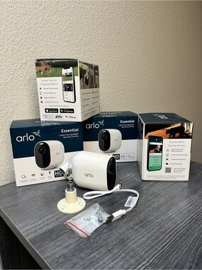 Arlo Essential Wire-free Spotlight Security Camera - White, 4 pack